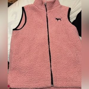 PINK sherpa vest , color pink , size M